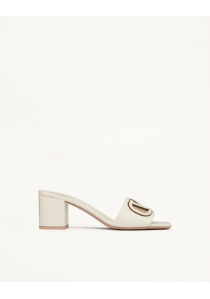 Valentino Garavani Vlogo Cut-Out Slide Sandal In Calfskin 60Mm Woman IVORY 35