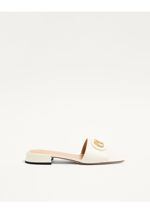 Valentino Garavani VLogo Signature Slide Sandal In Calfskin 20Mm Woman IVORY 35