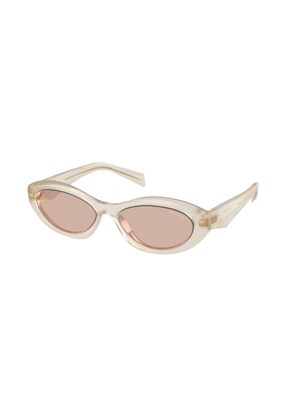 Prada Light Brown Oval Ladies Sunglasses PR 26ZS 12V4I2 55