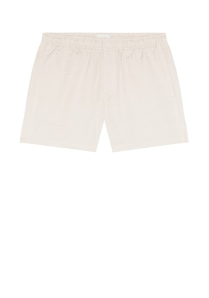 AUTO-REPLY Pull On Linen Shorts in Sand - Cream. Size L (also in S, M, XL/1X).