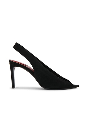 Valentino Garavani VG Revele Open Toe 85 Slingback in Nero & Trasparente - Black. Size 39.5 (also in ).