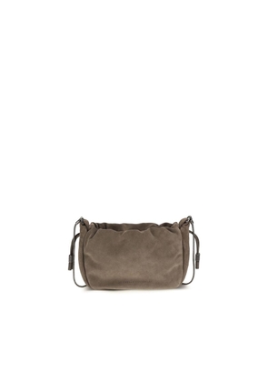 Brunello Cucinelli Brown Calf Leather Bos Taurus Shoulder Bag