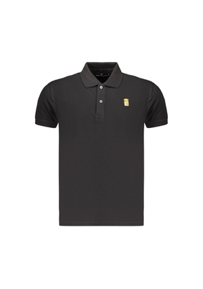 Marina Militare Black Cotton Mens Polo - M