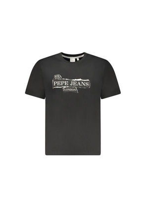 Pepe Jeans Black Cotton Men's T-Shirt - L