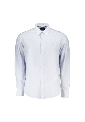 North Sails Azzurro Cotton Men Shirt with Long Sleeves and Button-Down Collar - S