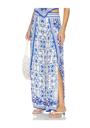 Alice + Olivia Larissa Pant in Blue. Size XS. Also in S, M, XL.