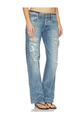 EB Denim Low Rise Baggy Jeans in Blue. Size 23. Also in 25, 26, 27, 28.