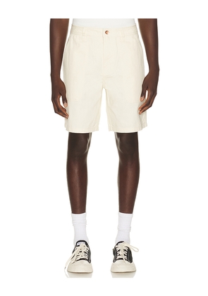 Brixton Surplus Vintage Wash Herringbone Short in Cream. Size 30. Also in 31, 32, 33, 34.