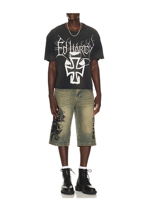 Ed Hardy By Appointment Only Cross Cropped Boxy Tee in Black. Size S. Also in M, L, XL/1X.