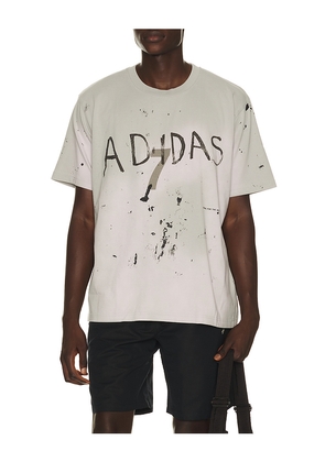adidas by Song for the Mute Adi007 Tee in Light Grey. Size S. Also in M, L, XL/1X, XXL/2X.