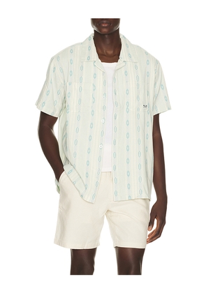 Dark Seas Breezy Shirt in Cream,Baby Blue. Size S. Also in M, L, XL/1X.
