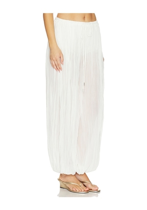 SIMKHAI Afton Crinkle Jersey Balloon Pant in Ivory. Size XS. Also in M, S.