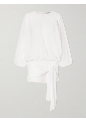 Christopher Esber - Porto Tie-detailed Gathered Cotton-voile Mini Dress - White - UK 6,UK 8,UK 10,UK 12