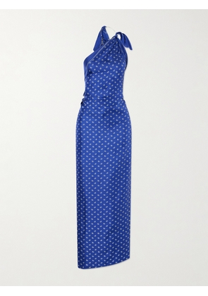 Christopher Esber - Bandana Printed Silk Twill Maxi Dress - Blue - UK 6,UK 8,UK 10,UK 12