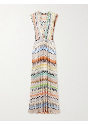 Missoni - Pleated Striped Crochet-knit Maxi Dress - Multi - IT36,IT38,IT40,IT42,IT44,IT46,IT48
