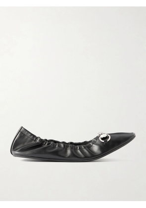 Gucci - Prima Horsebit-embellished Leather Ballet Flats - Black - IT36,IT36.5,IT37,IT37.5,IT38,IT38.5,IT39,IT39.5,IT40,IT40.5,IT41,IT41.5,IT42