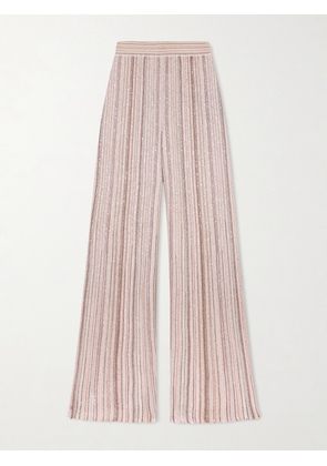 Missoni - Striped Metallic Crochet-knit Wide-leg Pants - Multi - IT36,IT38,IT40,IT42,IT44,IT46,IT48