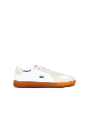 Lacoste Baseshot Pro Sneaker in White. Size 8. Also in 9, 10, 11, 12.
