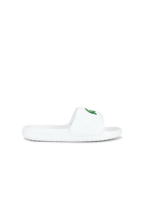 Lacoste Serve Slide in White. Size 8. Also in 10, 11, 12.