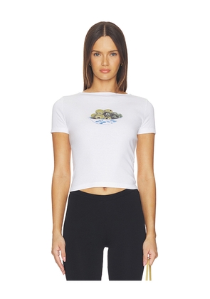 Lisa Says Gah Alex Tee Shirt in White. Size XS. Also in S, M, L, XL, XXL.