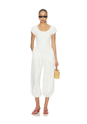 Lisa Says Gah Goldie Jumpsuit in White. Size XS. Also in S, M, L, XL, XXL.