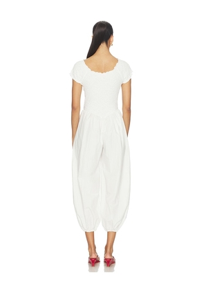 Lisa Says Gah Goldie Jumpsuit in White. Size XS. Also in S, M, L, XL, XXL.