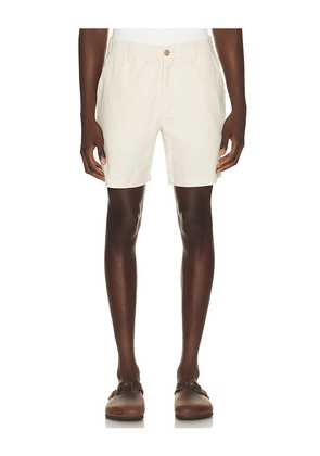 Marine Layer Saturday Hemp Chino 7 Short in Cream. Size S. Also in M, L, XL/1X.
