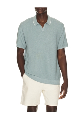Marine Layer Greyson Knitted Polo in Blue. Size S. Also in M, L, XL/1X.