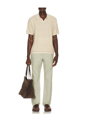 Marine Layer Greyson Knitted Polo in Brown. Size S. Also in M.