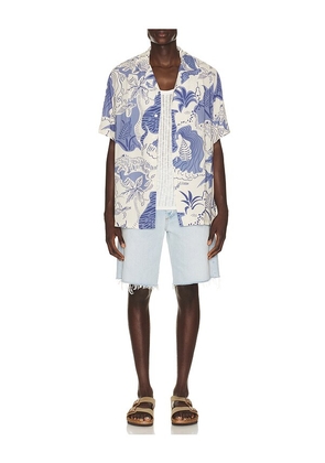 OAS Mystea Rocco Shirt in Blue. Size S. Also in M, L, XL/1X.