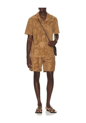 OAS Polo Shirt in Brown. Size S. Also in M, L, XL/1X.