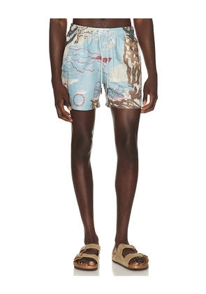 OAS Montara Swim Shorts in Slate,Beige. Size S. Also in M, L, XL/1X.