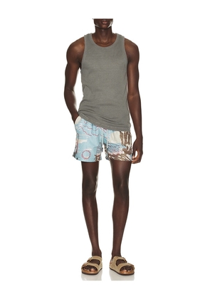 OAS Montara Swim Shorts in Slate,Beige. Size S. Also in M, L, XL/1X.