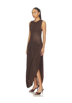 Maygel Coronel Atrio Dress in Brown. Size XXS/XS. Also in M/L, S/M, XL/XXL.