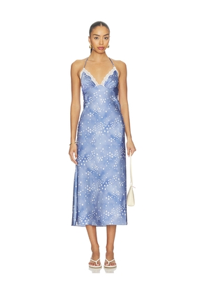 LoveShackFancy Evania Dress in Blue. Size XXS. Also in XS, S, M, L, XL.