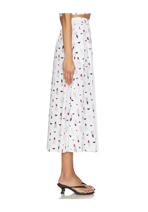 L'AGENCE Seina Midi Skirt in White. Size 0. Also in 10, 12, 2, 4, 6.