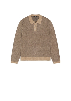Rails Anders Long Sleeve Polo in Brown. Size M. Also in L.