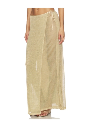 Tiger Mist Cyrene Tie Maxi Skirt in Metallic Gold. Size XS. Also in L, XL.