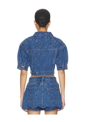 Steve Madden Serafina Jacket in Blue. Size S. Also in XS, M, L, XL.