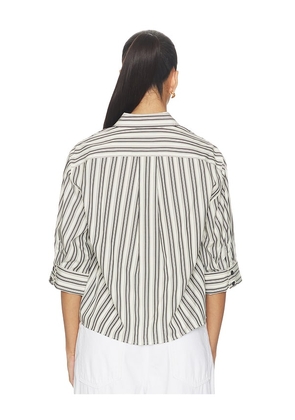 Rag & Bone Lucia Stripe Poplin Shirt in Grey. Size XXS. Also in XS, S, M, L.