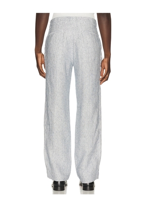 PEREGRINE Windsor Linen Trousers in Navy,White. Size S. Also in L, XL/1X.
