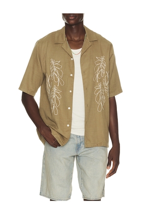 SAMSOE SAMSOE Saoscar Ax Shirt in Army. Size S. Also in M, L, XL/1X.