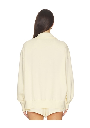 WeWoreWhat Henley Pull Over Sweatshirt in Lemon. Size S. Also in XS, M, L.