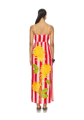 Verandah Twist Draped Maxi Dress in Red,Pink. Size XS. Also in L, M, S, XL.