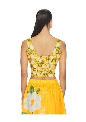 Verandah Square Neck Sleeveless Blouse in Yellow. Size XS. Also in S, M, XL.