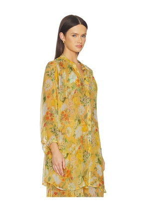 Verandah Boho Mini Shirt Dress in Mustard. Size S. Also in M, L, XL.