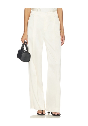 Vince High Waist Satin Trouser in Ivory. Size 0. Also in 2, 4, 6, 8, 10.