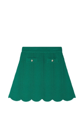 SANDRO wave-pattern knitted mini skirt - Green
