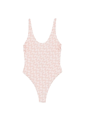 Elisabetta Franchi monogram-print scoop-neck swimsuit - Neutrals