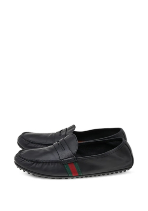 Gucci Pre-Owned Web-stripe loafers - Black